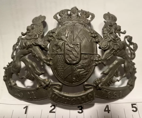 Bavarian Chevau-Leger Enlisted Model 1916 Helmet Plate - Rare Visuel 1 principal